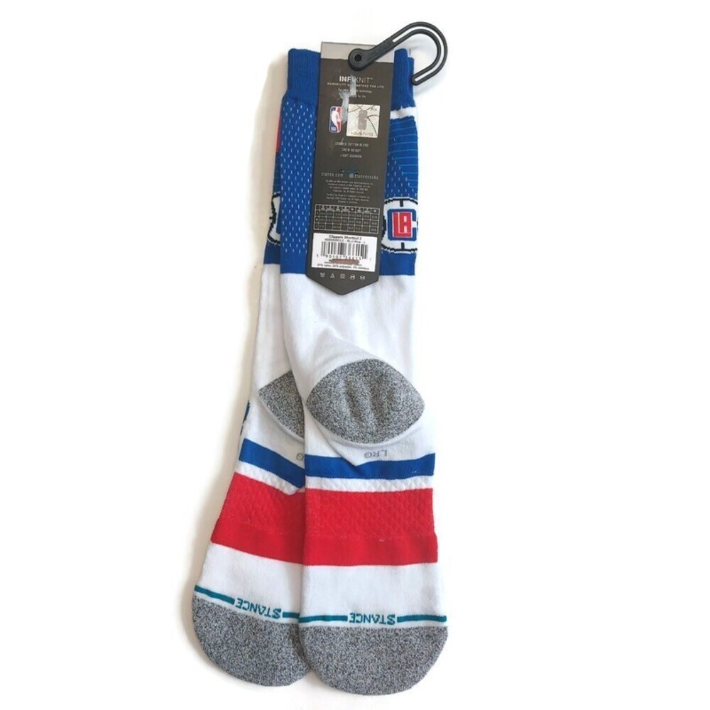 Stance Mens L (9-13) Los Angeles Clippers Shortcut 2 Infiknit Casual Crew Socks - Picture 5 of 6